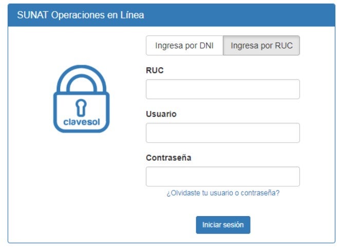 Imagen de proceso de acceso con Clave SOL para revisar los gastos deducibles